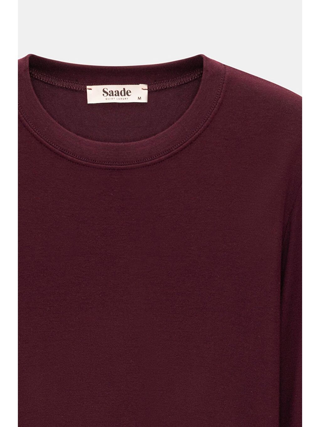 Bordo Kadın Bisiklet Yaka Parmak Geçmeli Uzun Kollu Body/Bluz-3