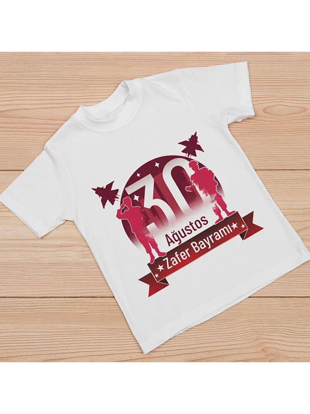 30 Ağustos Unisex Baskılı T-shirt - Beyaz