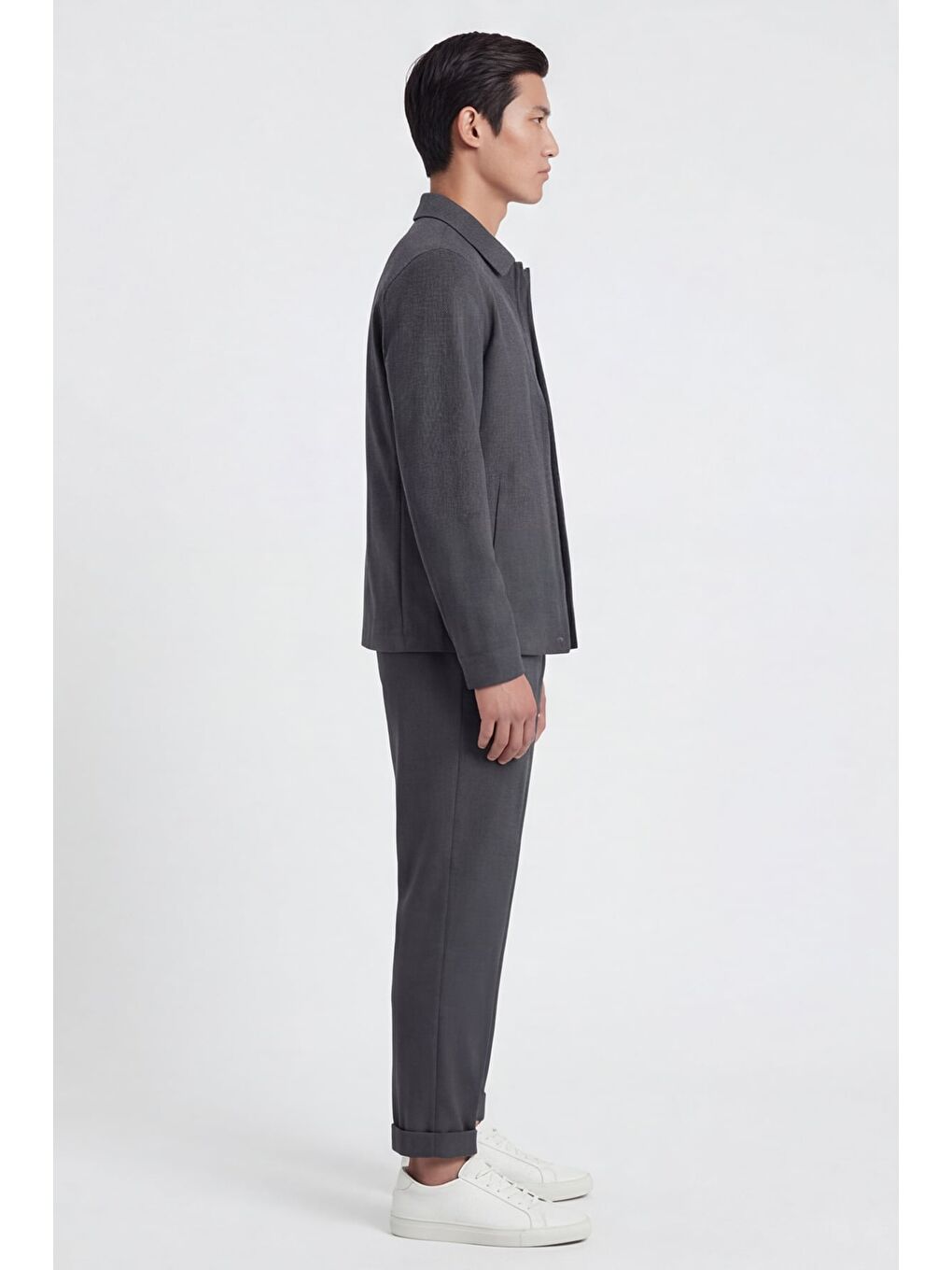 Giotelli Gri Yün Karışımlı Elastan İçerikli Erkek Spor Takım Elbise-2