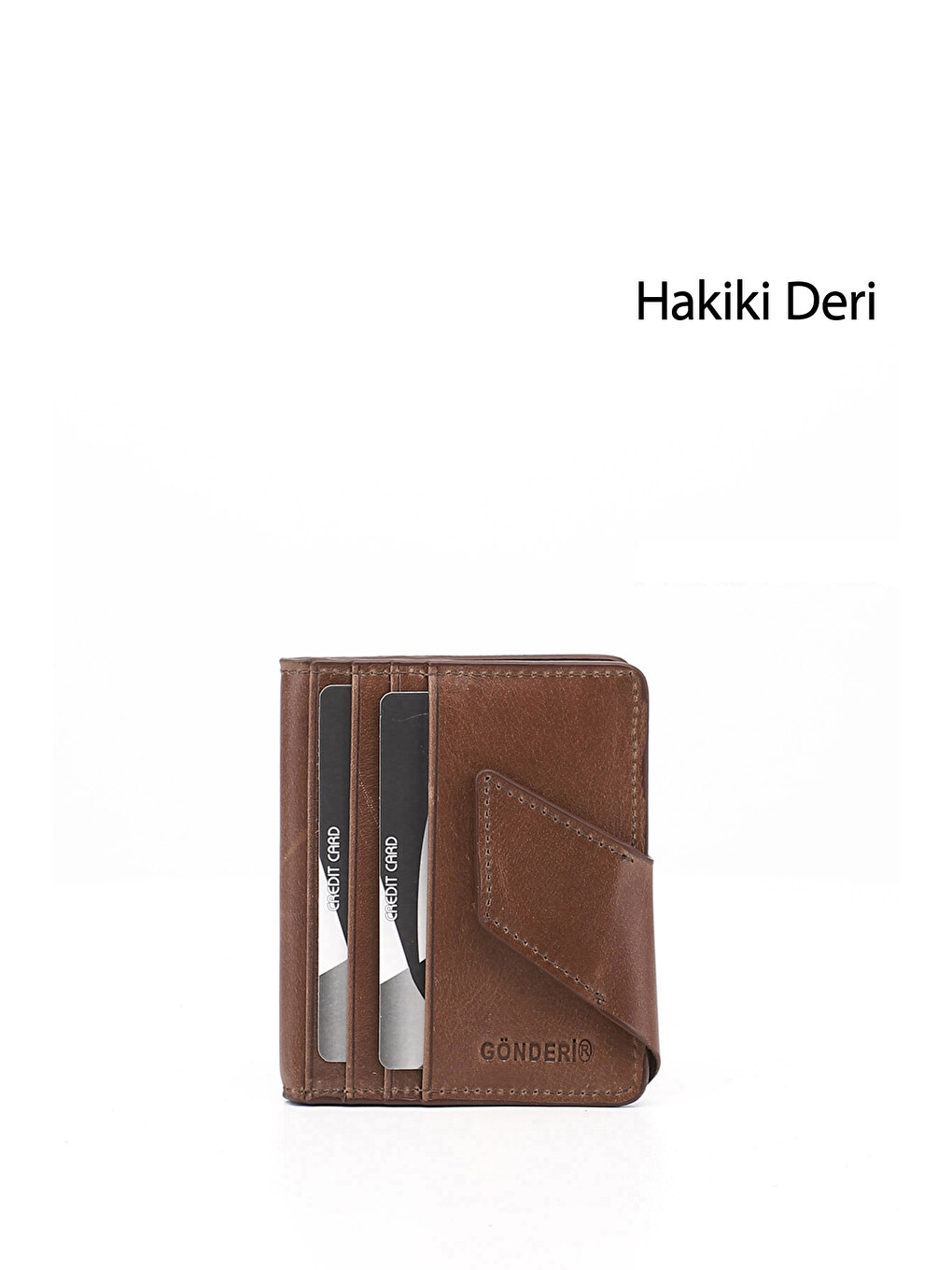 Kahverengi TABA Hakiki Deri Unisex Kartlık