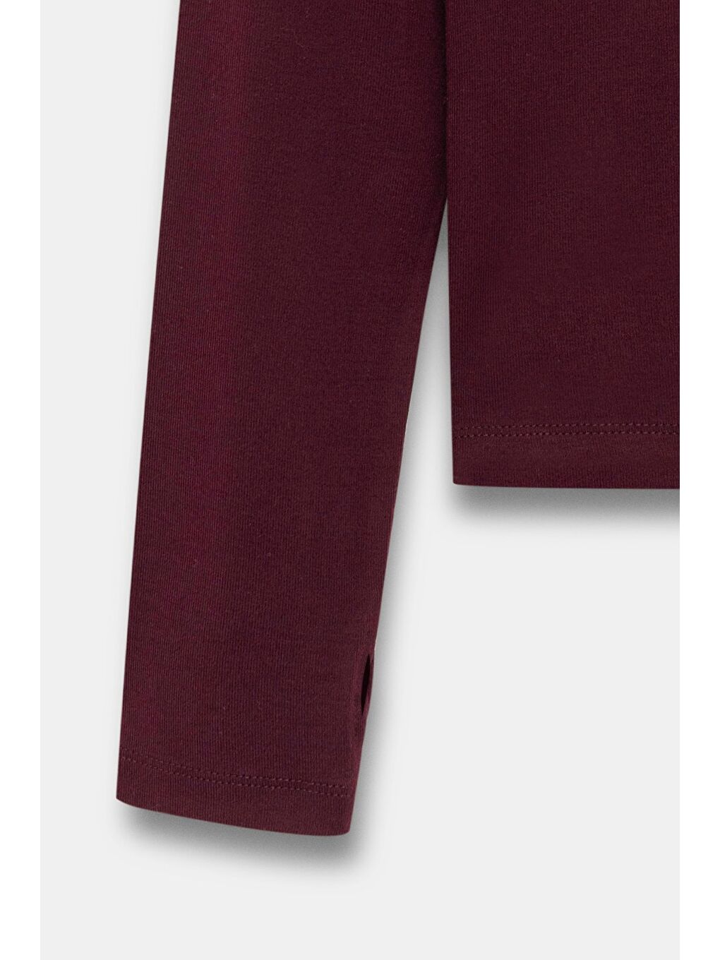 Bordo Kadın Bisiklet Yaka Parmak Geçmeli Uzun Kollu Body/Bluz-4