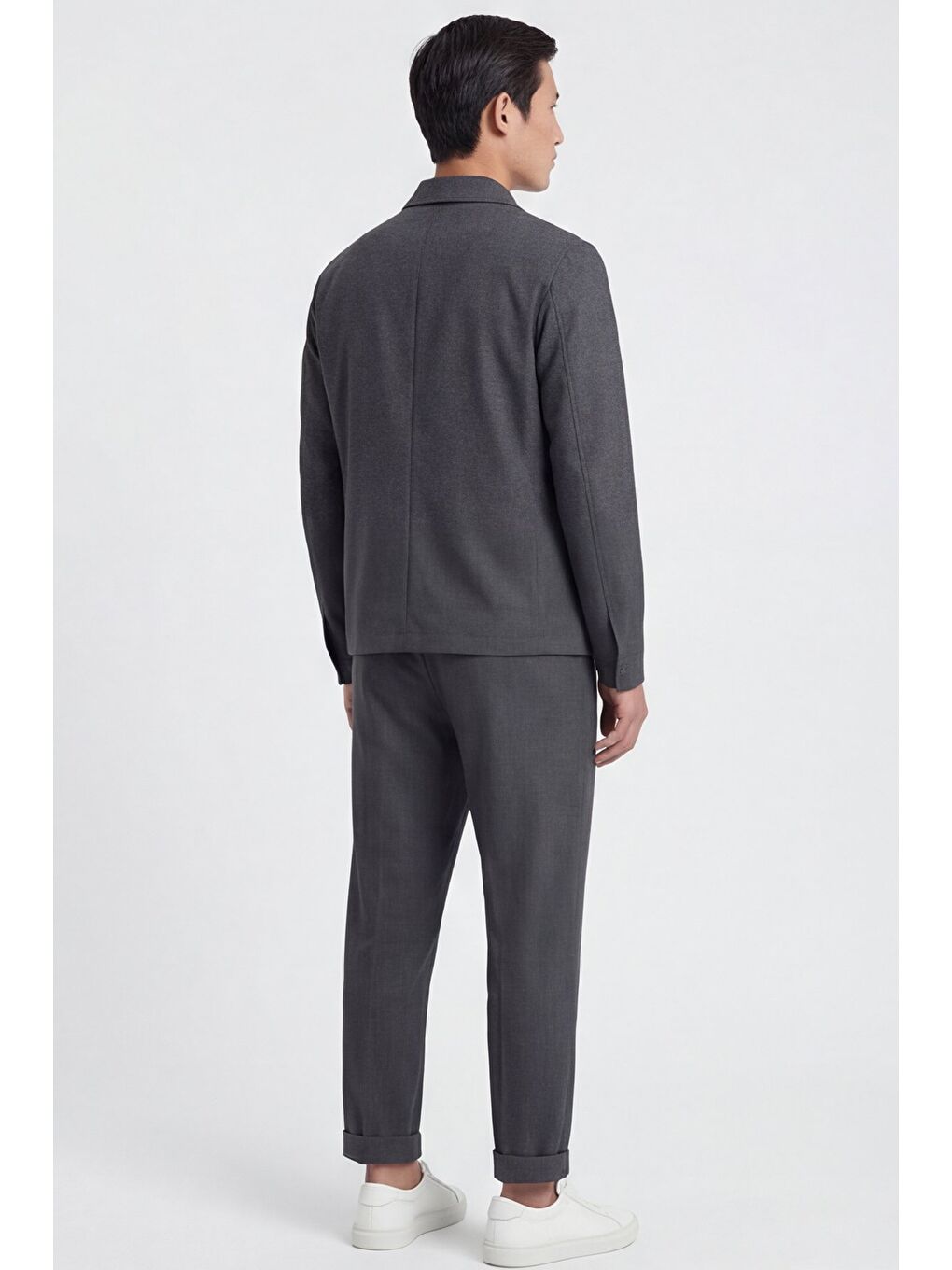 Giotelli Gri Yün Karışımlı Elastan İçerikli Erkek Spor Takım Elbise-3