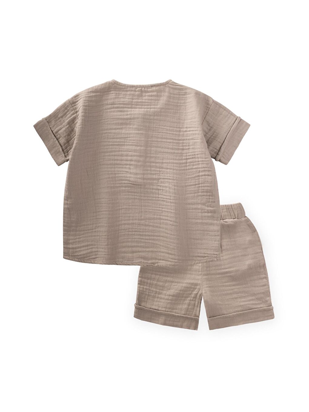 Bej Erkek Çocuk Müslin Takım-1