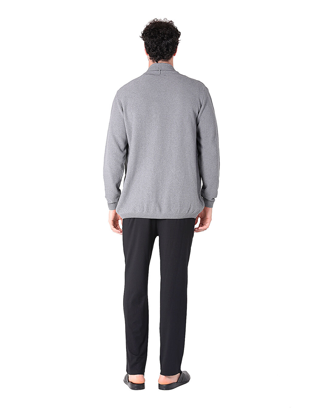 Gri Rob Triko Erkek Hırka-1