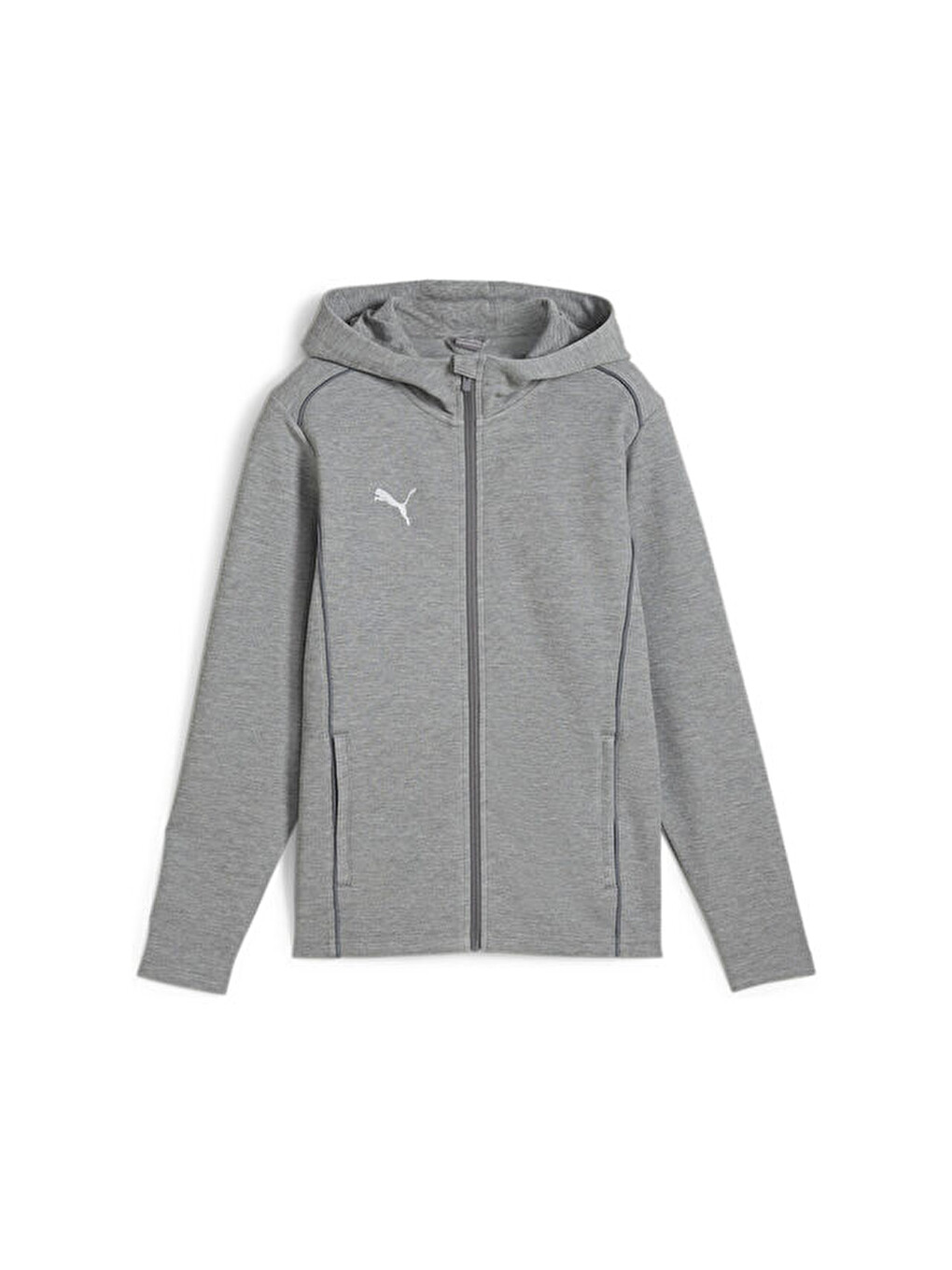 Teamfinal Casuals Hooded Erkek Futbol Fermuarlı Sweatshirt 65852833 Gri