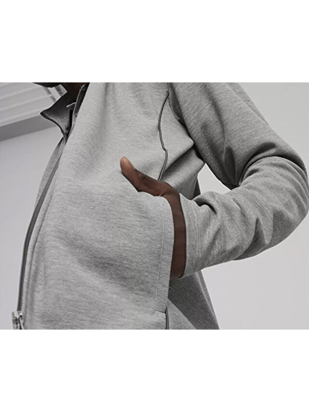 Teamfinal Casuals Hooded Erkek Futbol Fermuarlı Sweatshirt 65852833 Gri-2