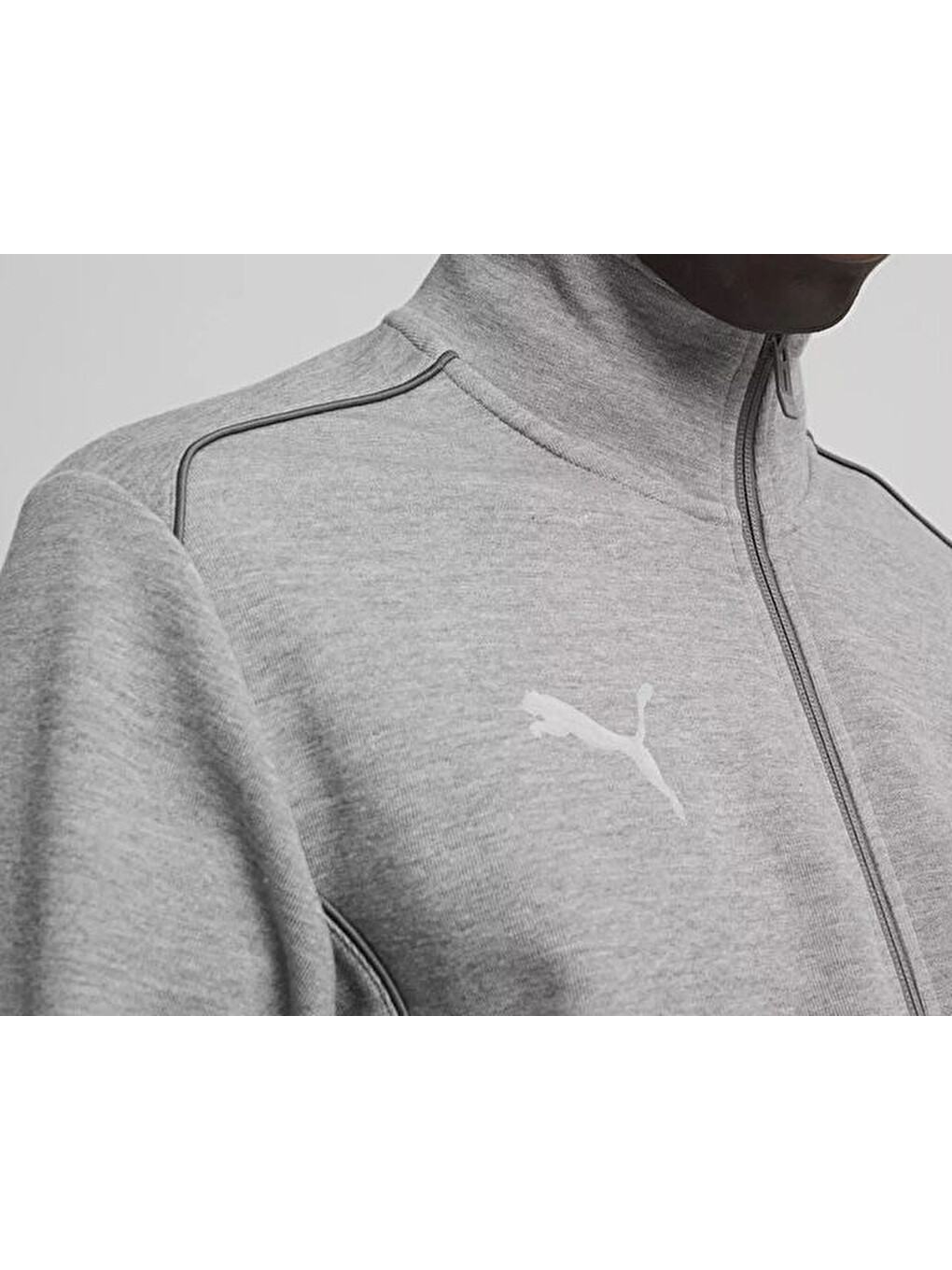 Teamfinal Casuals Hooded Erkek Futbol Fermuarlı Sweatshirt 65852833 Gri-3