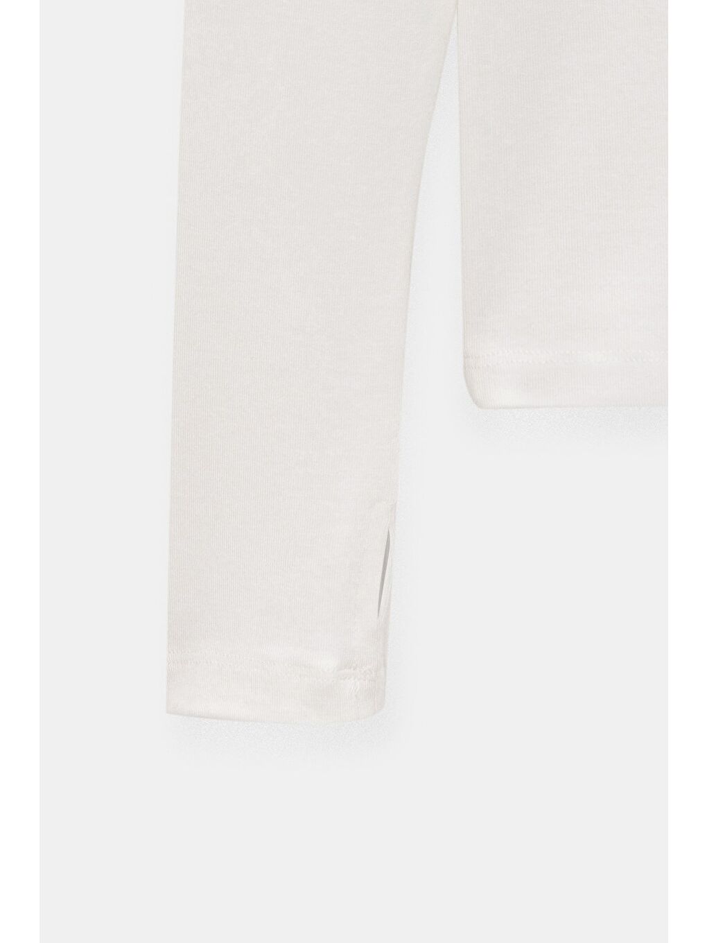 Ekru Kadın Bisiklet Yaka Parmak Geçmeli Uzun Kollu Body/Bluz-3