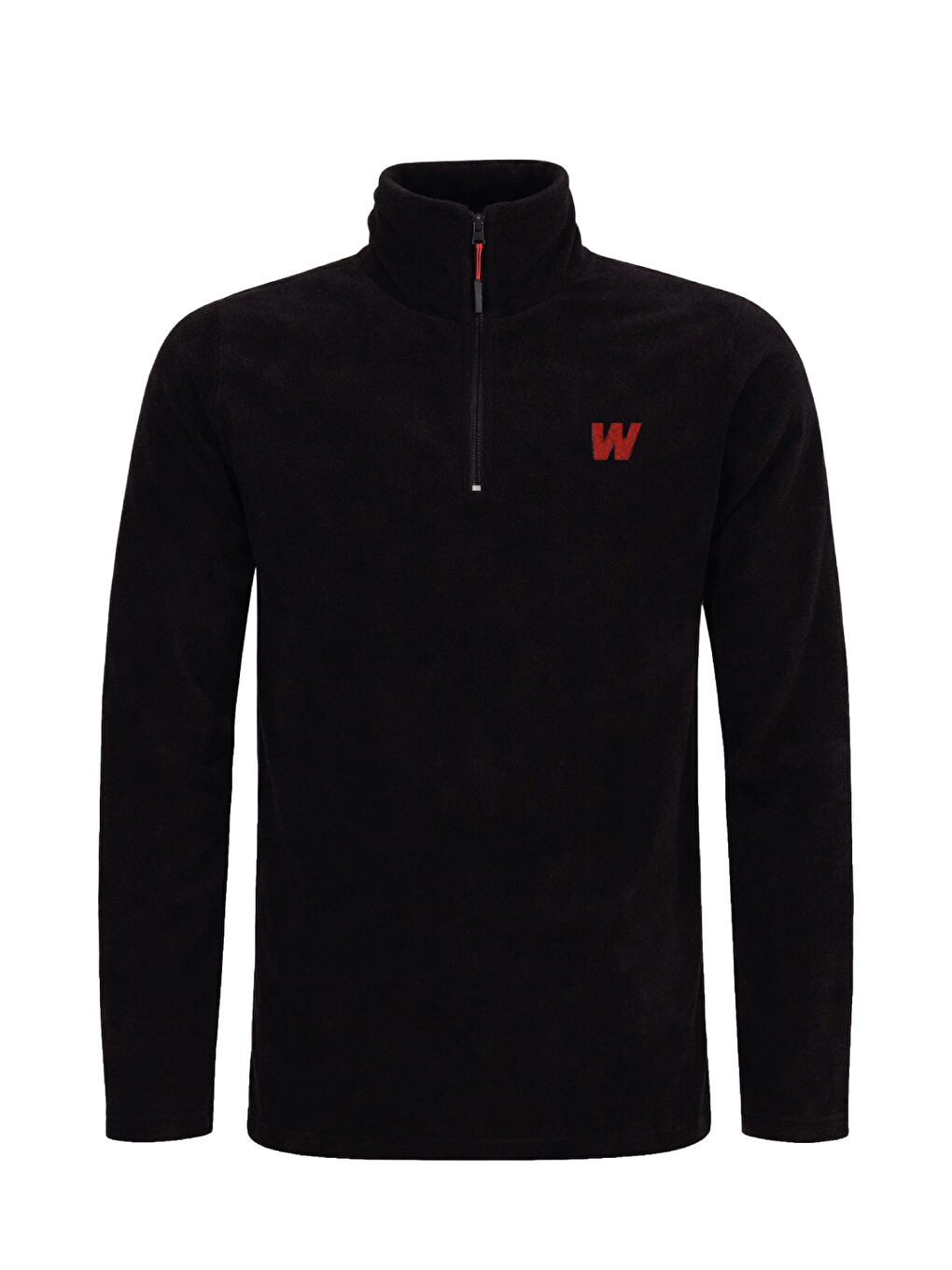 Siyah Premium Kadın Yarım Fermuarlı Outdoor Spor Polar Ceket-6