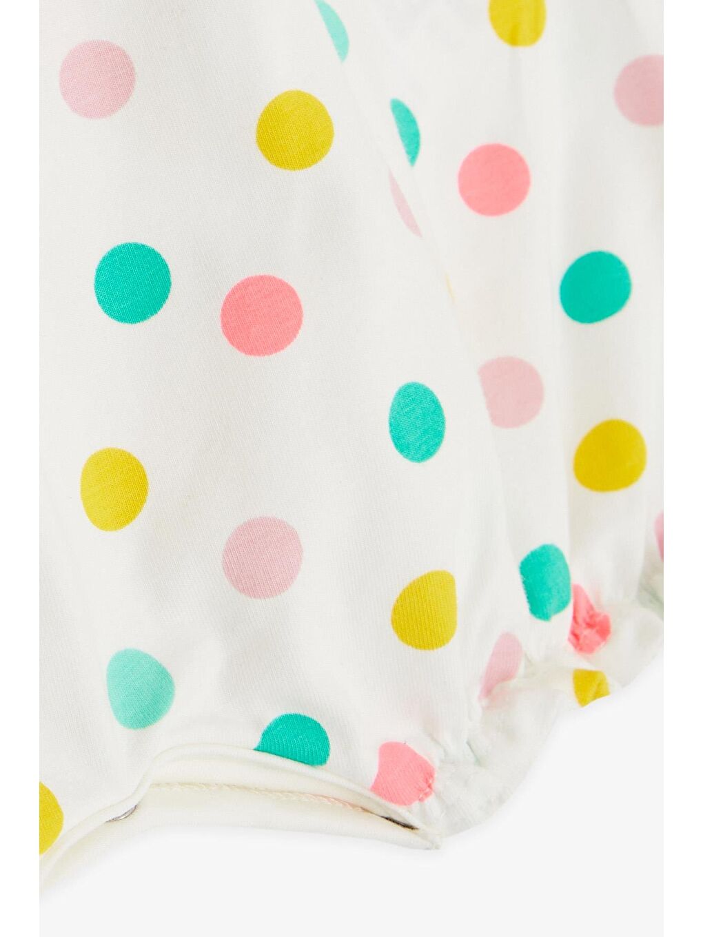 Kız Bebek Kısa Tulum Puantiyeli Fiyonklu Ekru (4 Ay-1.5 Yaş)-3