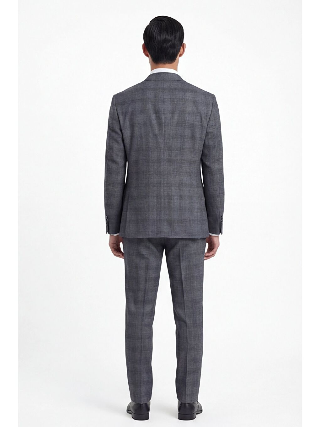 Gri Erkek Polyamid Viskon Karışımlı 10 Drop Klasik Füme Yelekli Takım Elbise-3