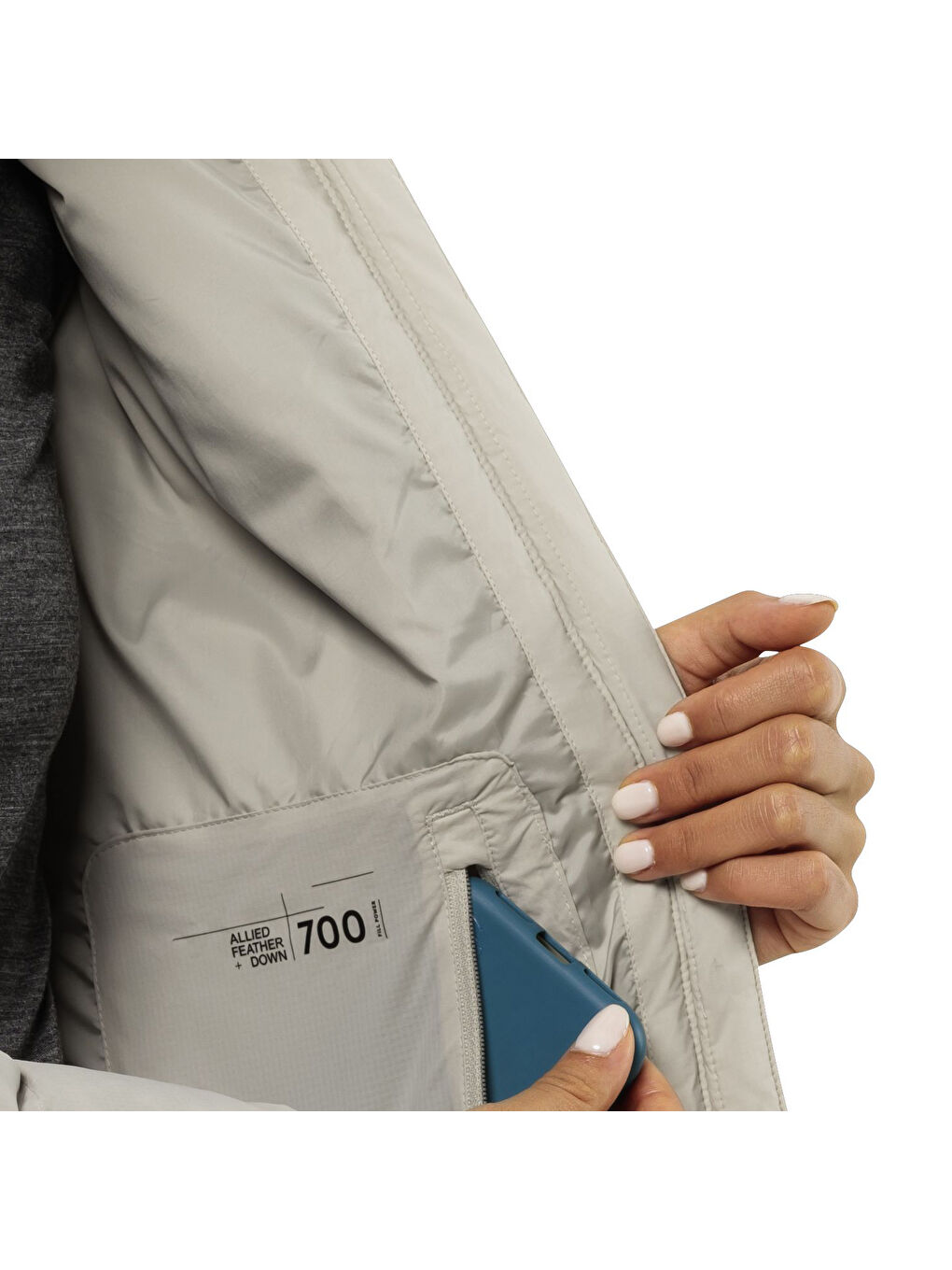 Wandermood Down Kadın Gri Outdoor Ceketi-6