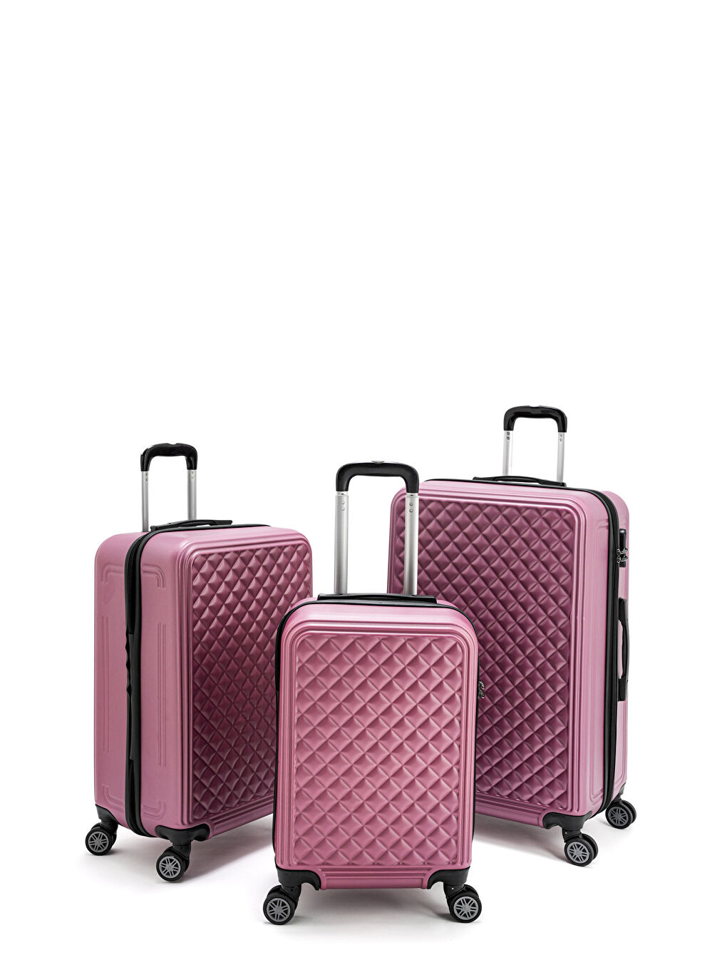 Pembe Abs Dore Valiz Seti