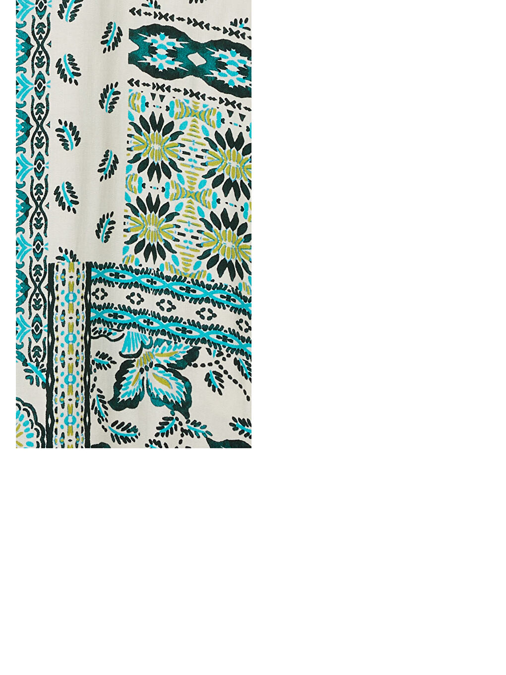 Kadın Açık Yeşil %100 Viskoz Kuşaklı Desenli Gömlek-6