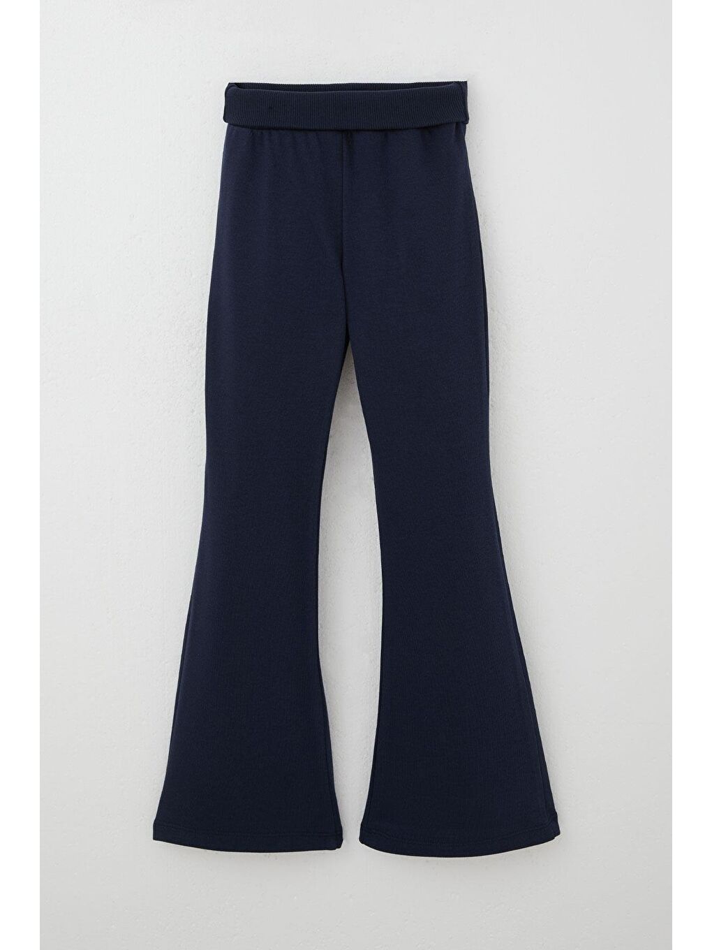 Kız Çocuk Tayt Yüksek Bel İspanyol Paça Lacivert (8-14 Yaş)