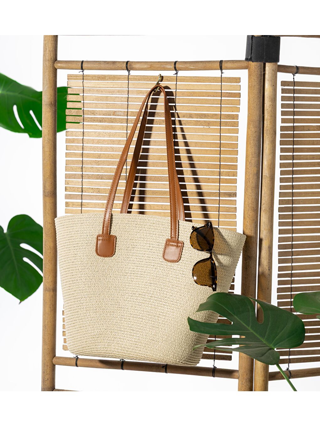 Bej Hasır Çanta CNT2005