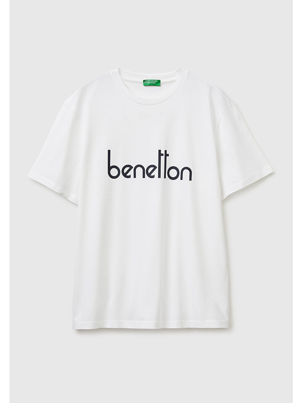 Erkek Beyaz  %100 Pamuk Logo Baskılı Regular Fit Bisiklet Yaka T-Shirt