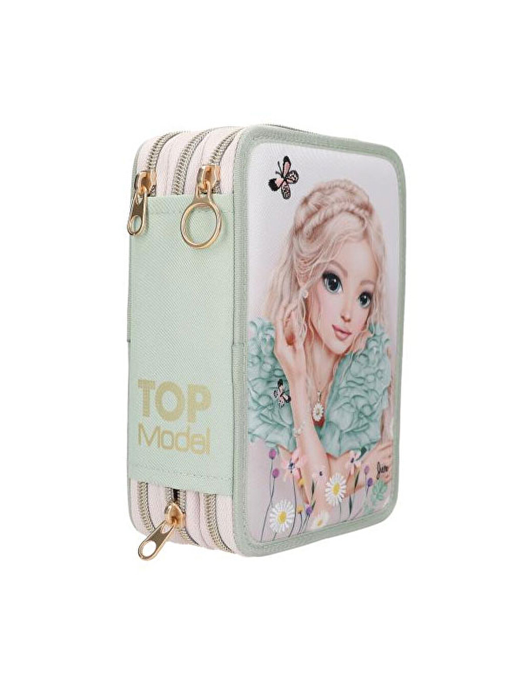 Topmodel 3 Katlı Nakışlı İçi Dolu Kalem Çantası Summer Feeling 413303-3