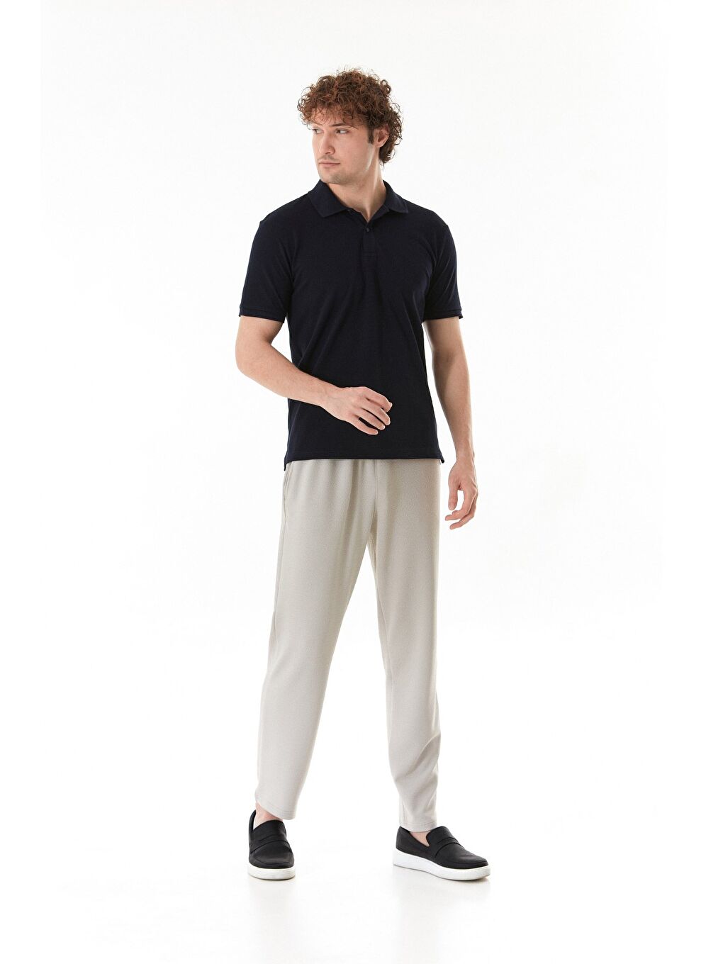 Lacivert Basic Polo Yaka Tişört-3