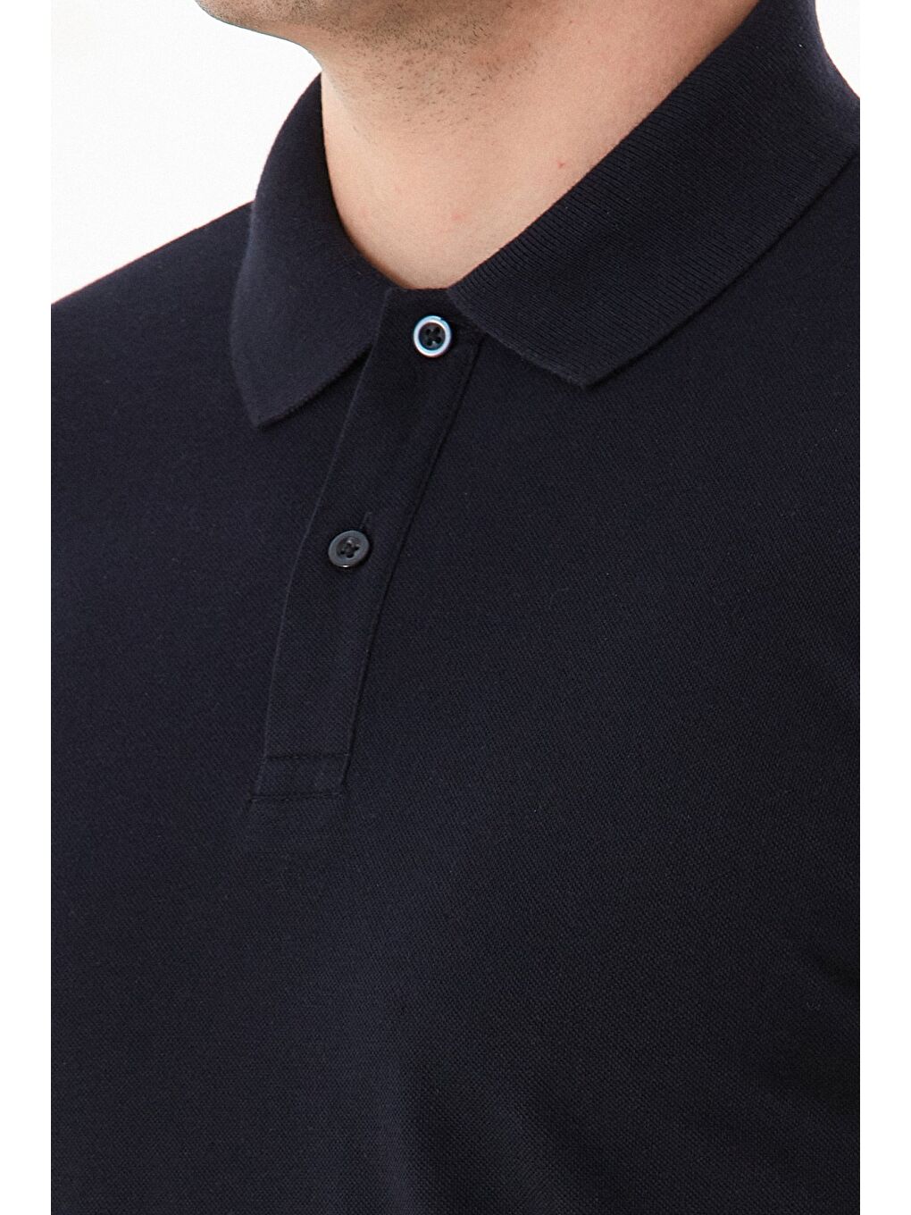 Lacivert Basic Polo Yaka Tişört-4