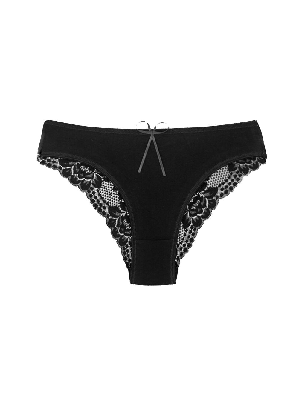 Karışık Pamuklu Arkası Dantel Kadın Külot 4'lü-1