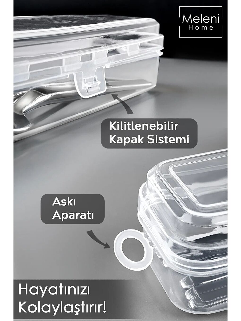 Renksiz Çatal Bıçak Kaşık Takımı Saklama Kutusu-1