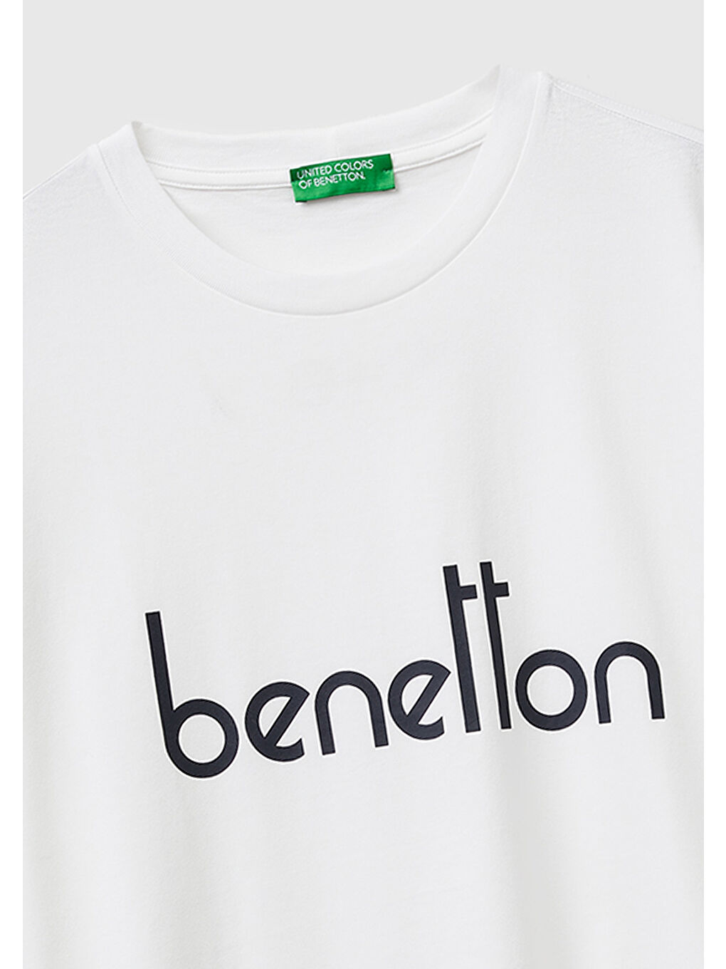 Erkek Beyaz  %100 Pamuk Logo Baskılı Regular Fit Bisiklet Yaka T-Shirt-2