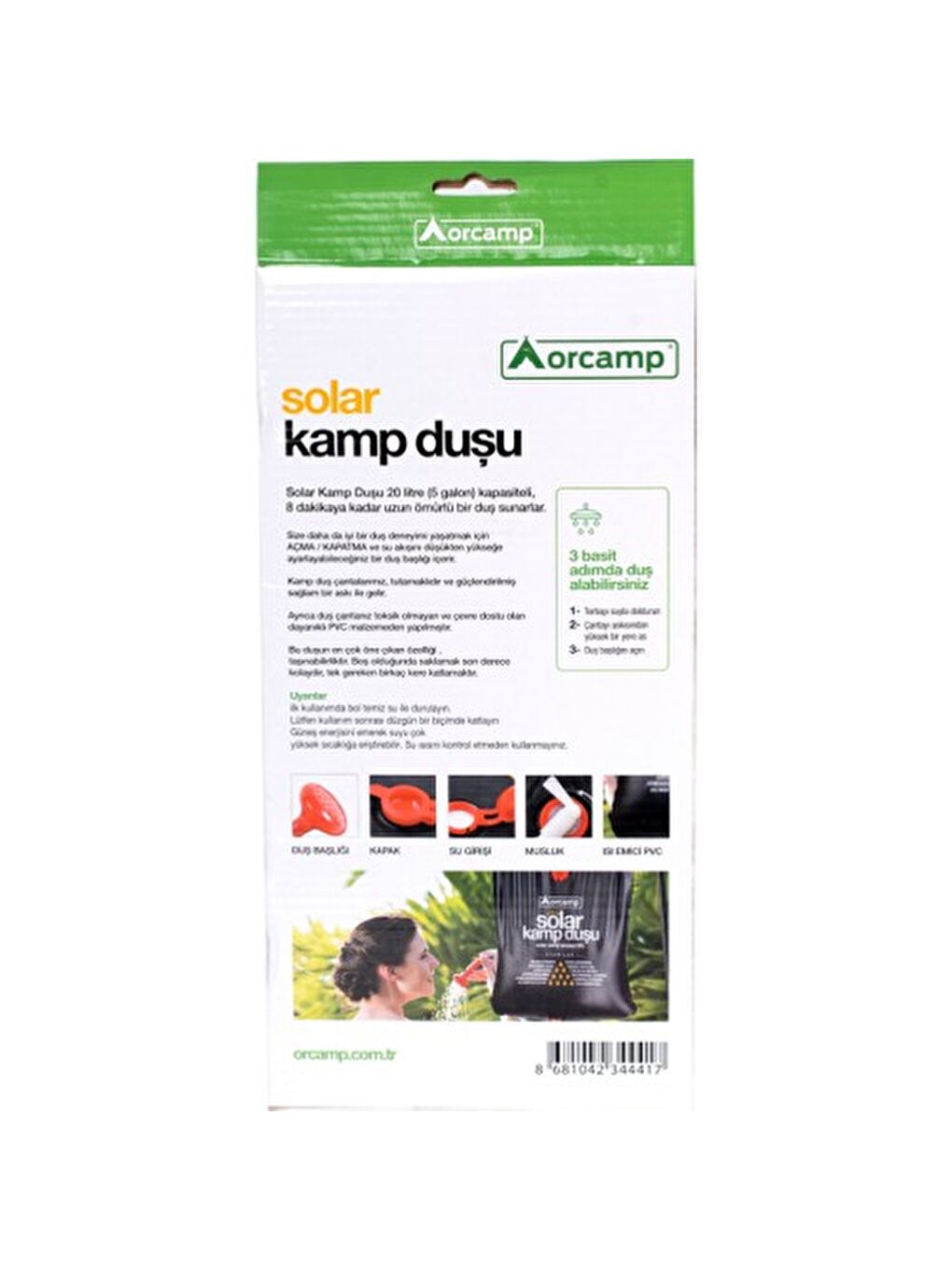 Orcamp Siyah Solar Kamp Duşu 20 Litre OUT-4150 - 2