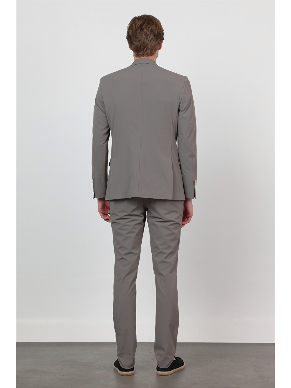 Bej Kendinden Desenli Mono Yaka 6 Drop Slim Fit Takım Elbise 1001260162-4