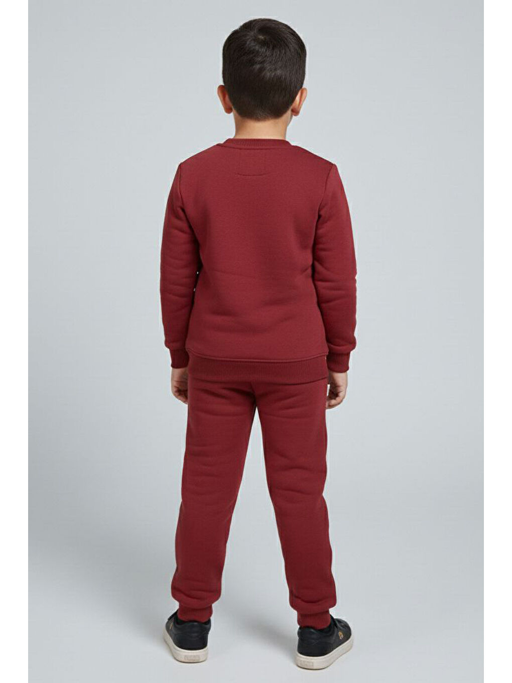 Erkek Çocuk Bordo Baskılı Şardonlu Pijama Takımı - 28097-BORDO-1