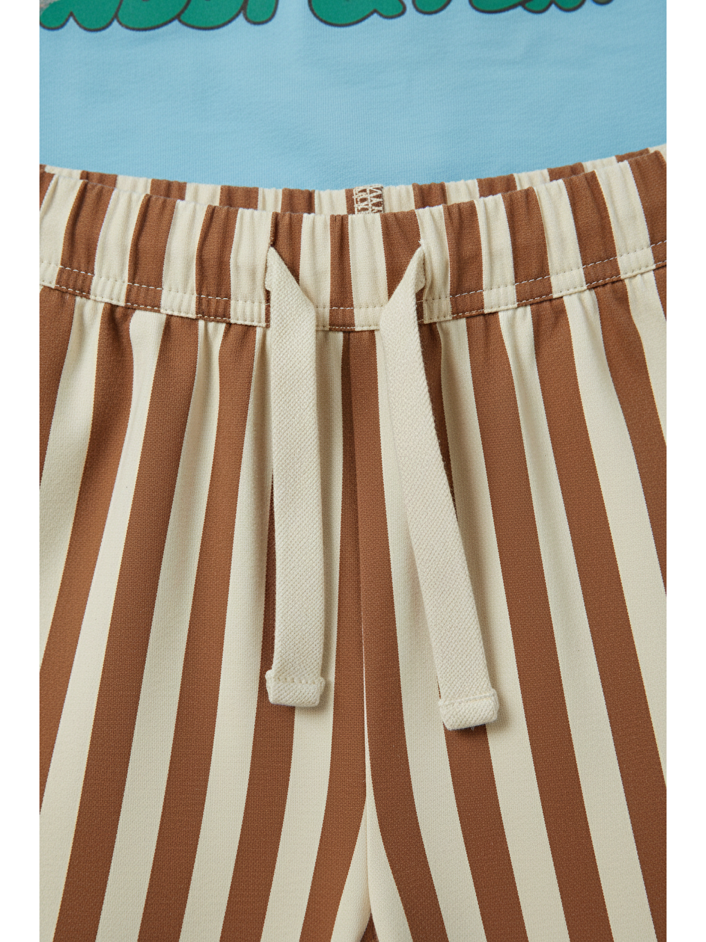 Karışık Çocuk Pamuklu Mavi Köpek Baskılı T-Shirt Ve Çizgili Şort Takım-1