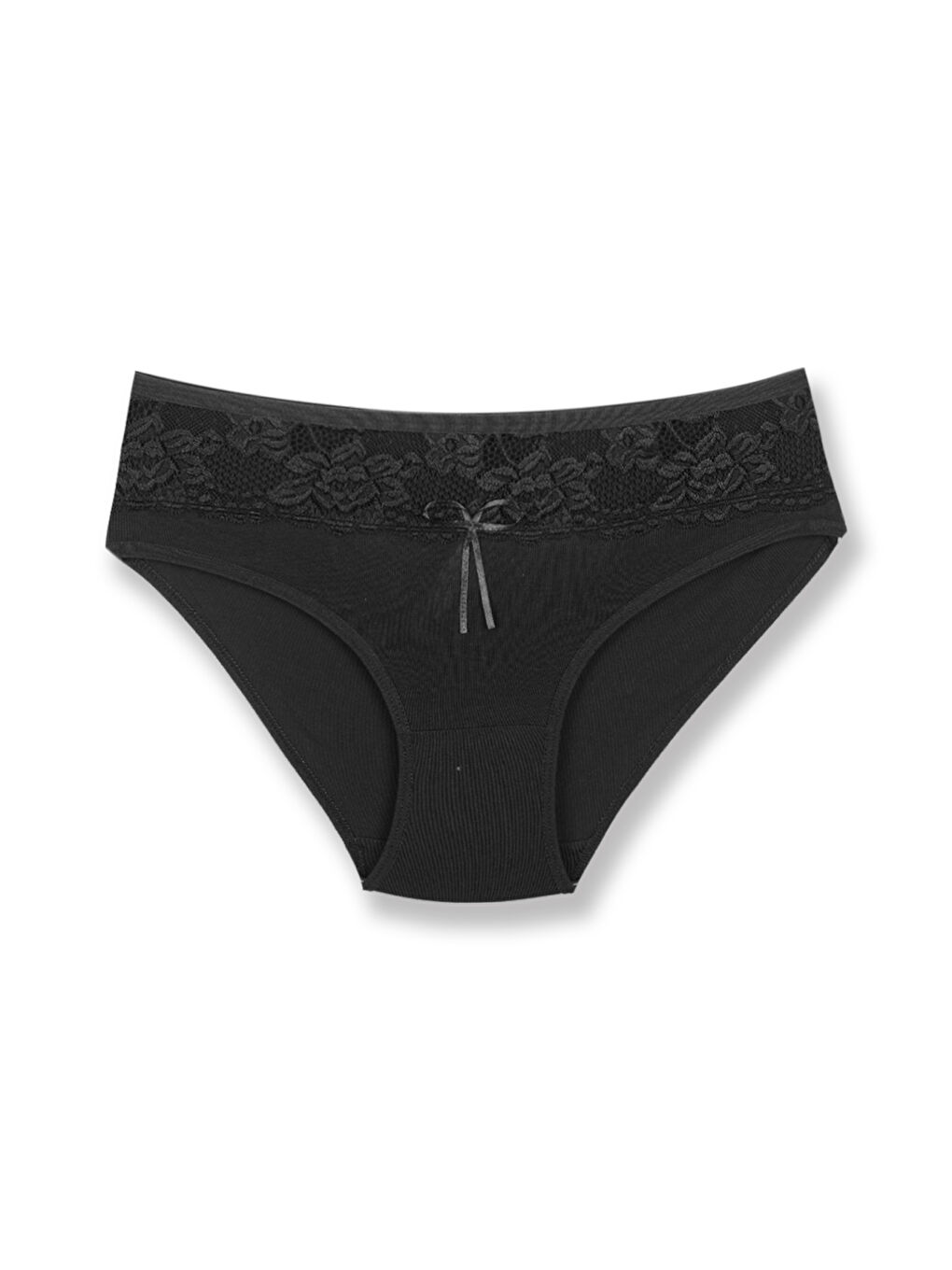 Karışık Pamuklu Ön Dantel Detaylı Büyük Beden Kadın Külot 4'lü-1