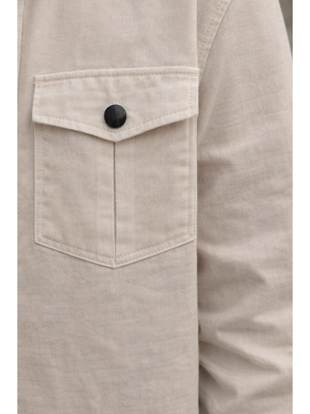 Bej Erkek Çocuk Çıtçıtlı Gömlek Tişört Üst Takım-5