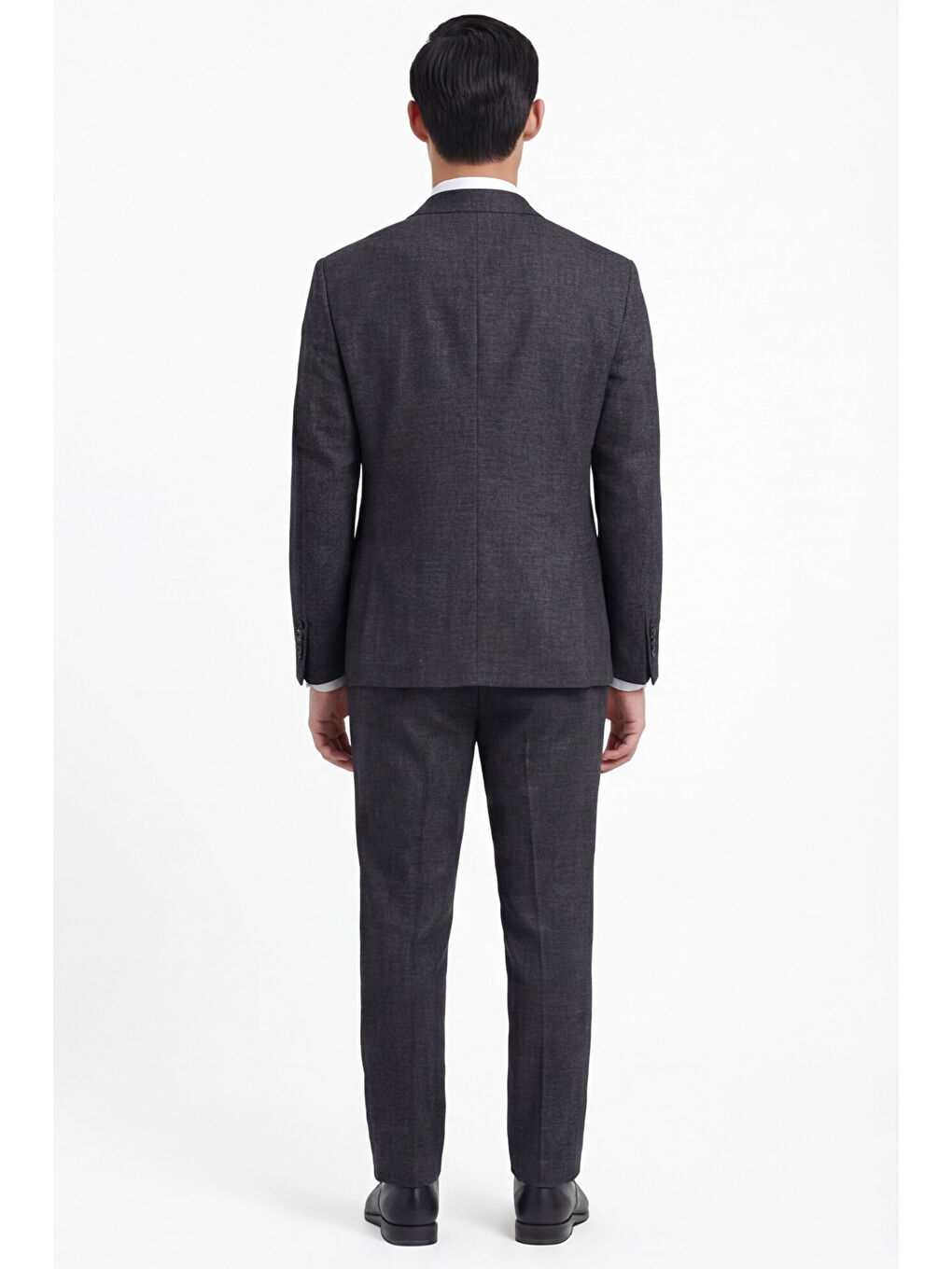 Erkek Viskon Karışımlı 5 Drop Klasik Siyah Yelekli Takım Elbise-1