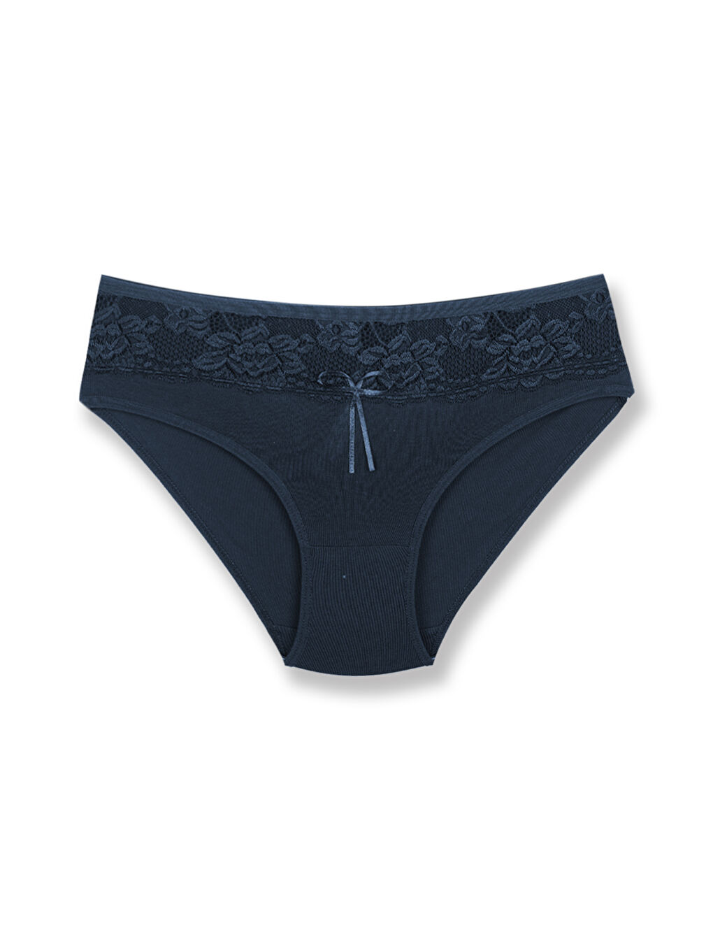 Karışık Pamuklu Ön Dantel Detaylı Büyük Beden Kadın Külot 4'lü-3