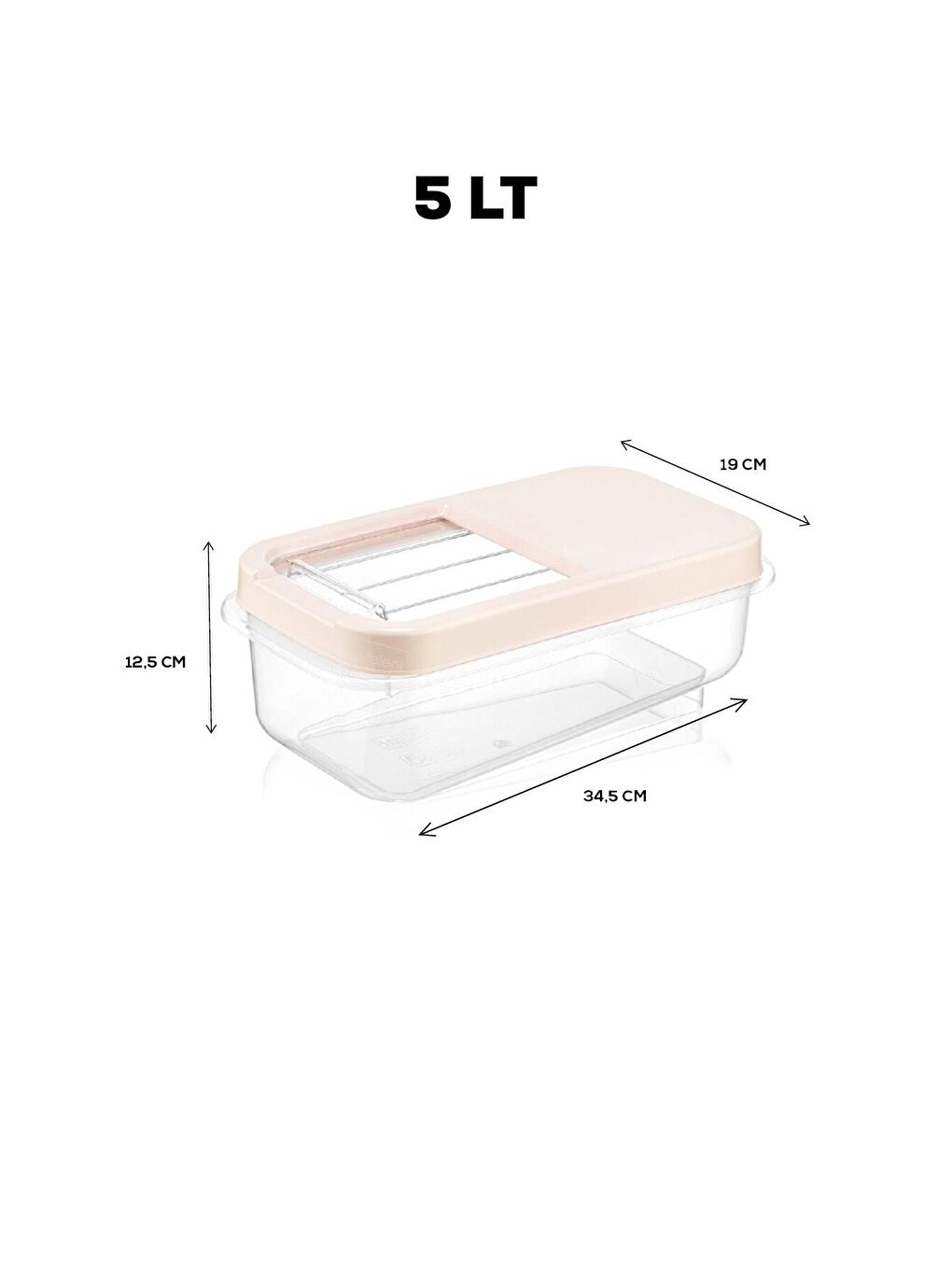 Bej 5 lt Bakliyat Saklama Kabı Multi Box-1