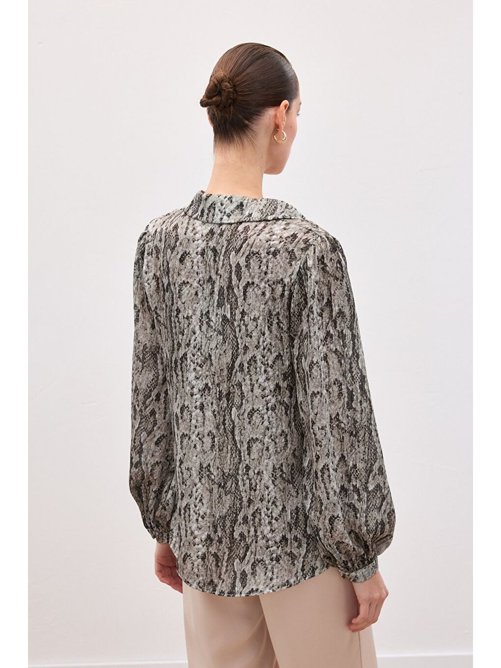 Kahverengi Desenli Gömlek - Kahve-3