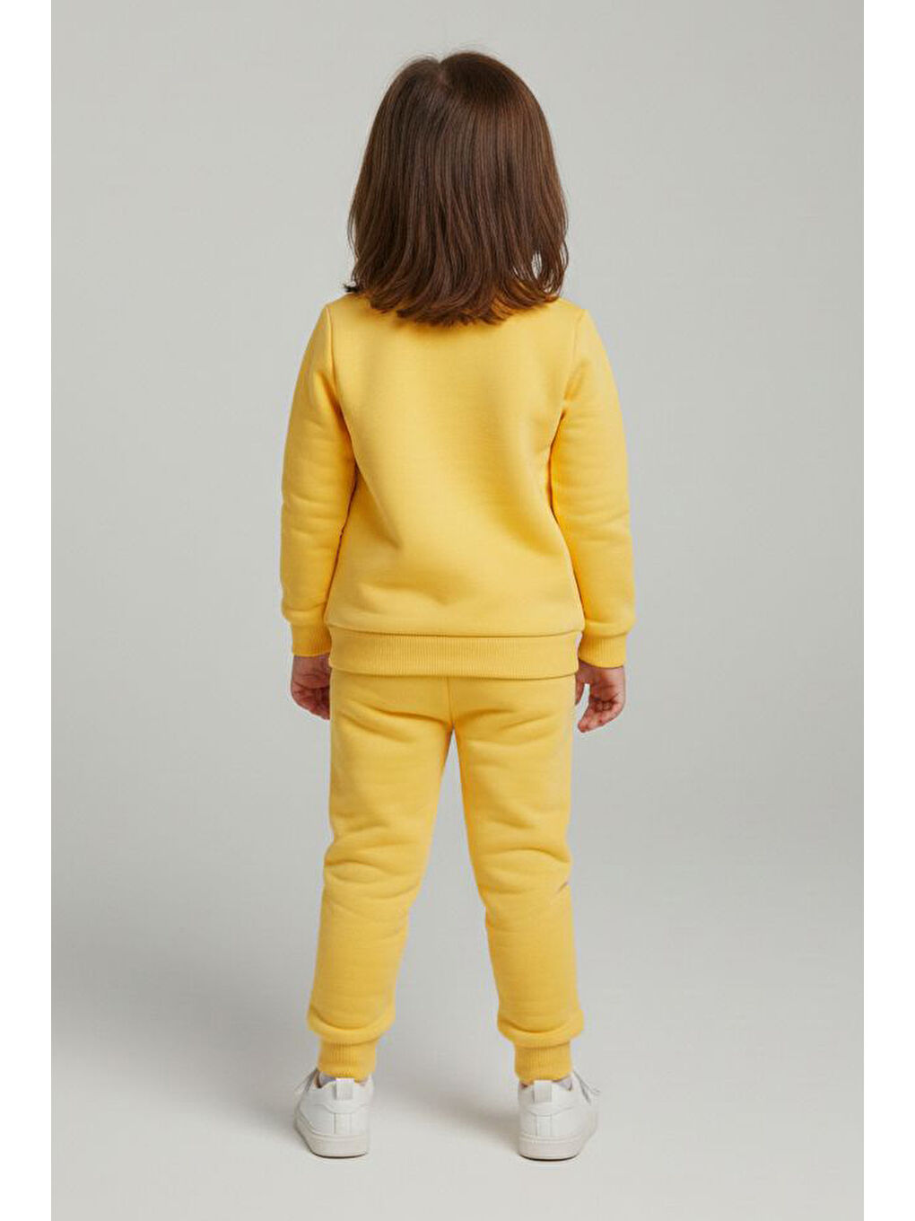 Sarı Kız Çocuk Sari Baskılı Şardonlu Takım - 28099-SARI-1