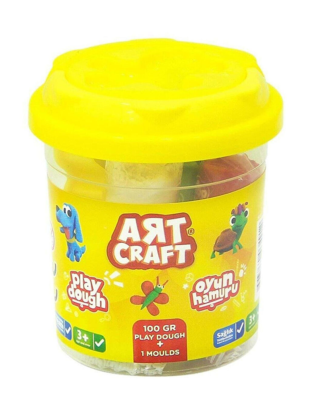 ART CRAFT Dede Küçük Kova 5 Renk 100 Gr Oyun Hamuru Sarı 3+ Yaş