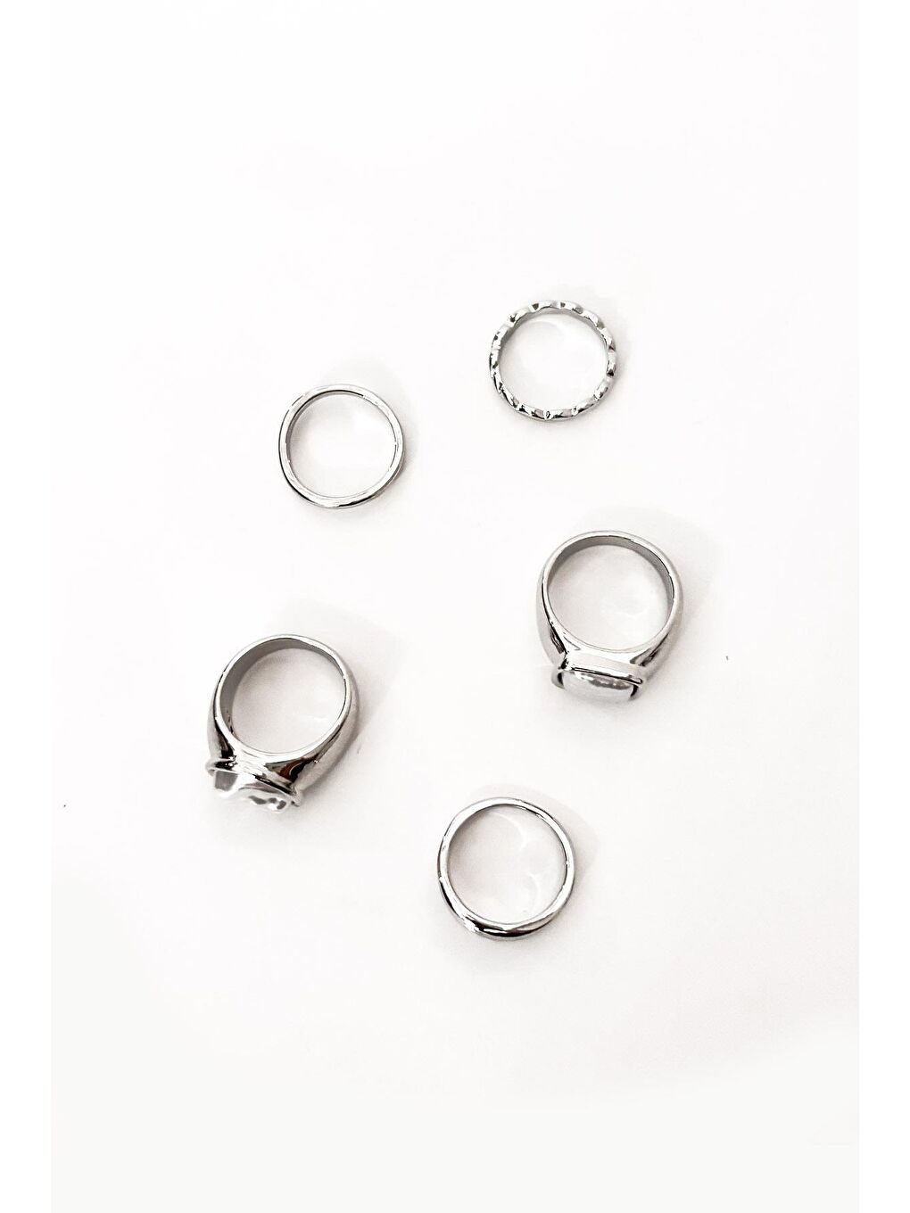 Gri Kombin Yüzük Seti 6 Adet-1