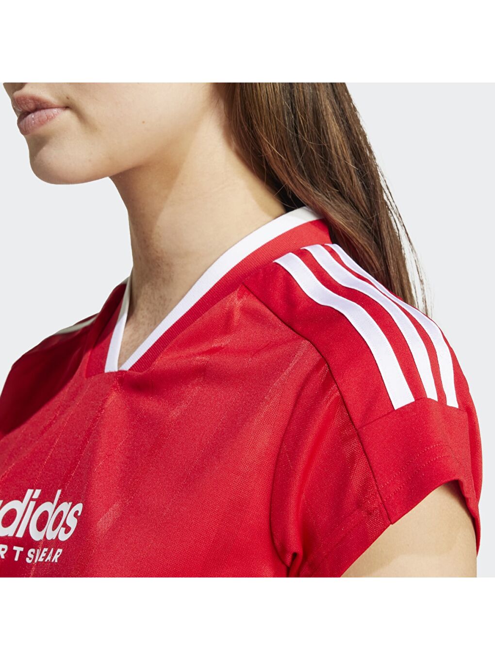 Adidas Kırmızı Tiro Np Crop Kadın Kırmızı V Yaka Tişört - 3