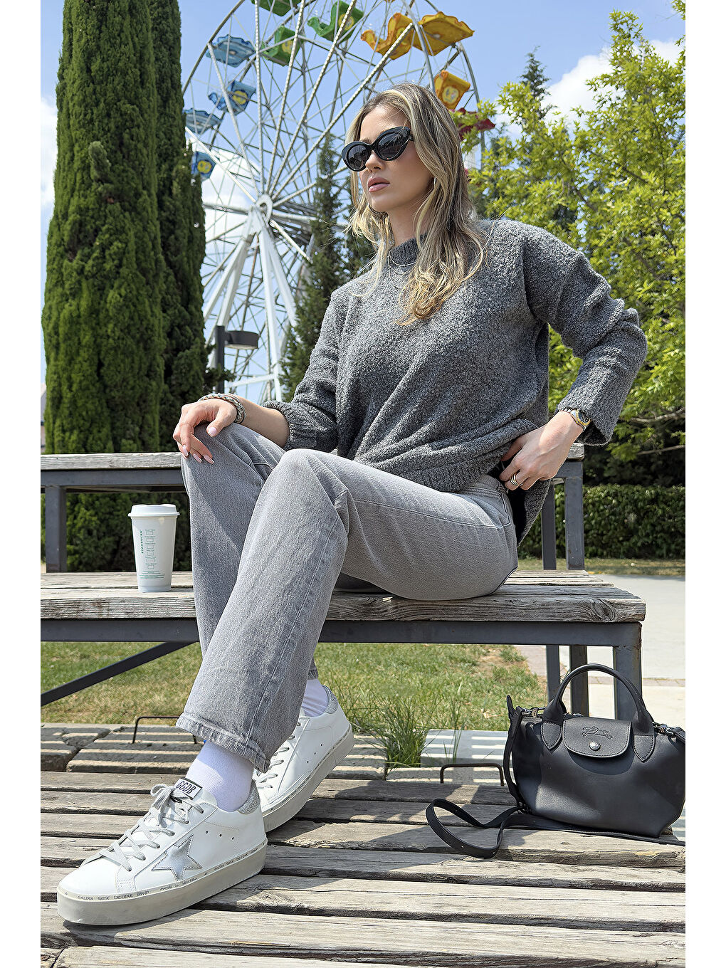 Antrasit Regular Fit Dik Yaka Yumuşak Dokulu Triko Kazak 4616222-1