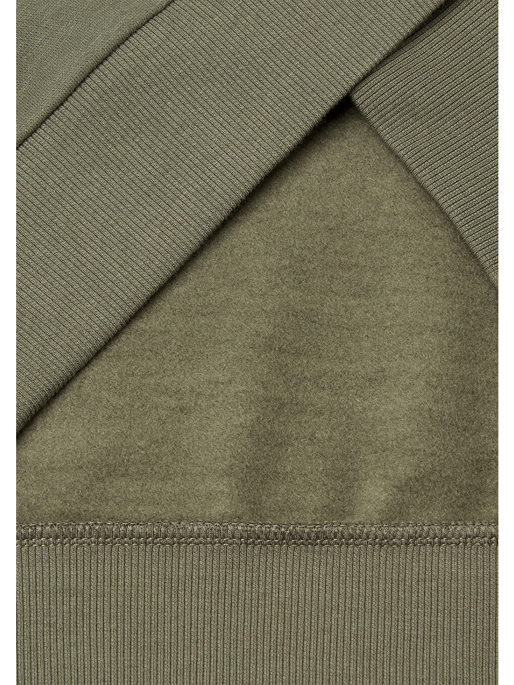 Kadın Haki Pamuk Karışımlı Önü Çiçek Desenli Bisiklet Yaka Sweatshirt-6