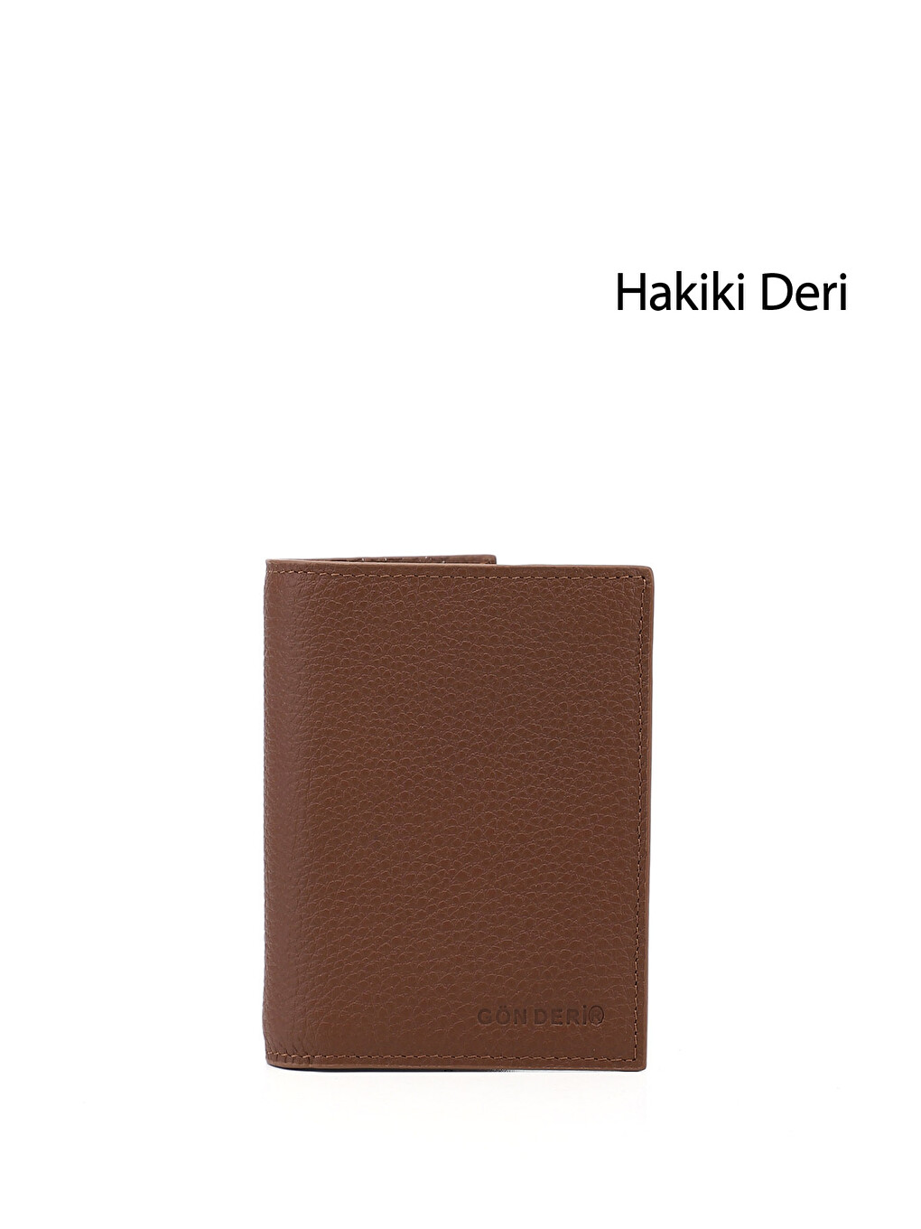 Sarı Erkek CAMEL-KAHVERENGİ Hakiki Deri Dikey Cüzdan