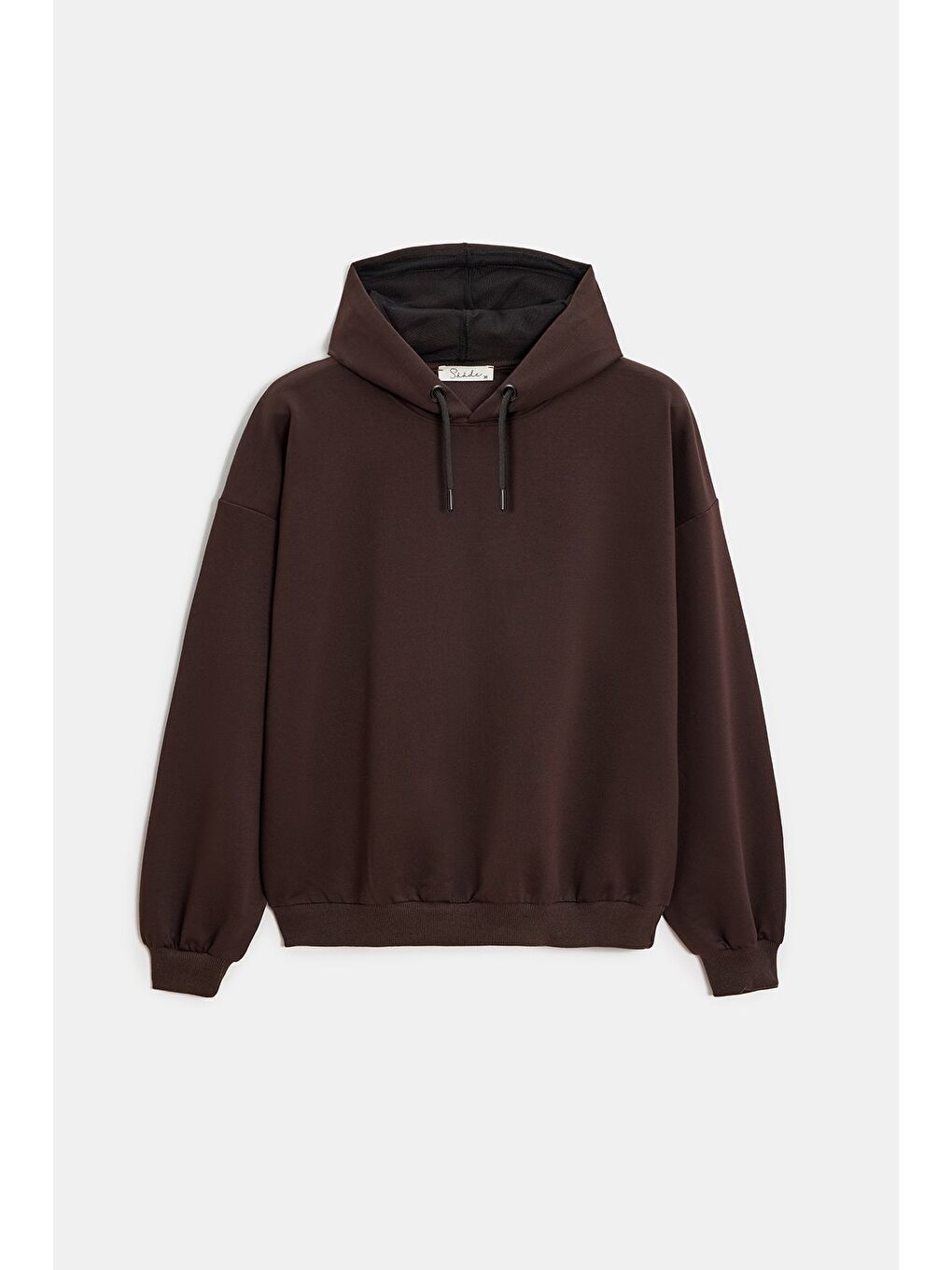 Acı Kahverengi Kadın Oversize Kapüşonlu Basic Hoodie Sweatshirt