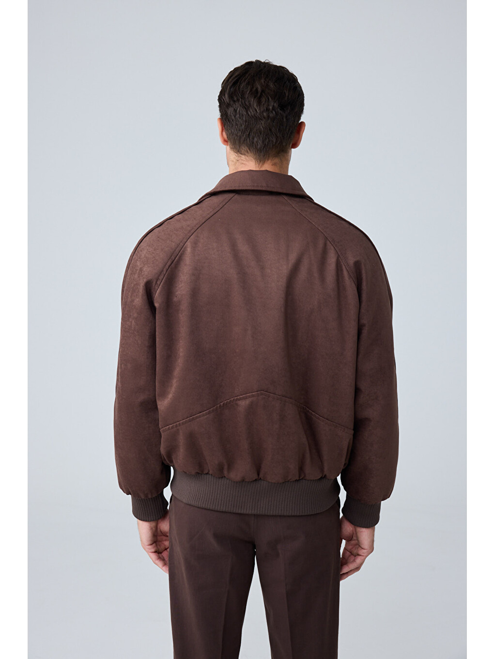 Erkek Oversize Bomber Süet Ceket Açık Kahverengi 4343dngr-5