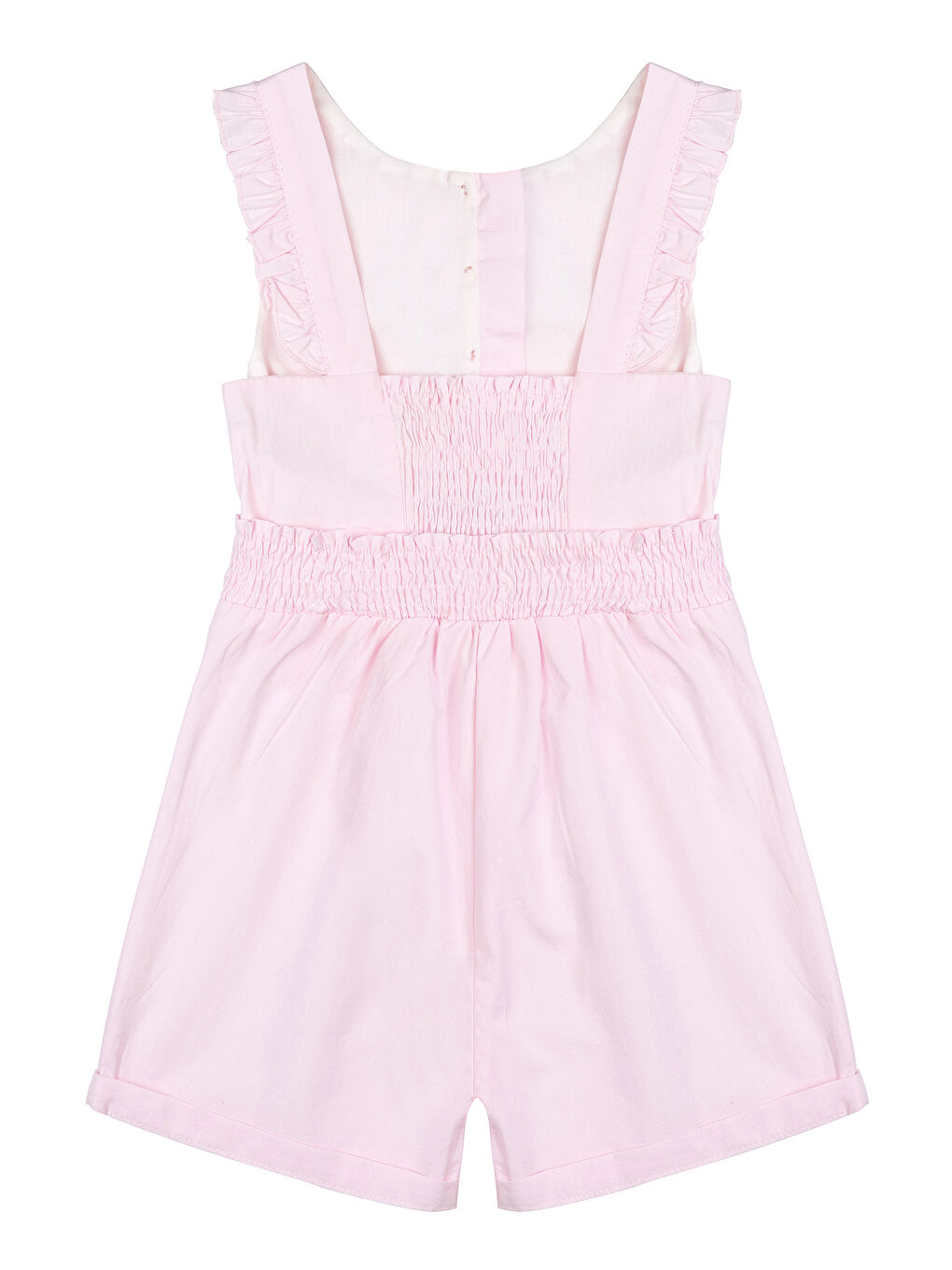 Kız Çocuk Desenli Şort Tulum 2-6 Yaş Pembe-1