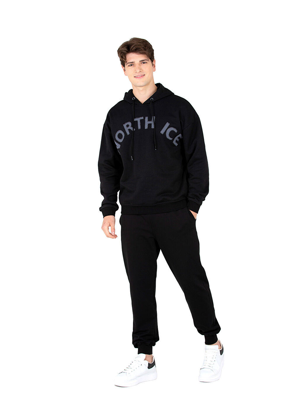 Siyah North Ice Kopüşonlu Sweatshirt SİYAH-1