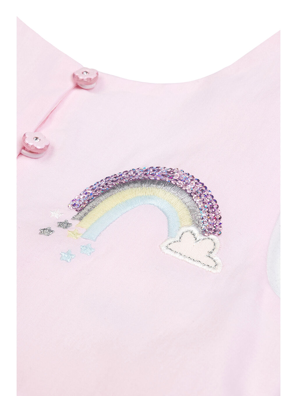 Kız Çocuk Desenli Şort Tulum 2-6 Yaş Pembe-2