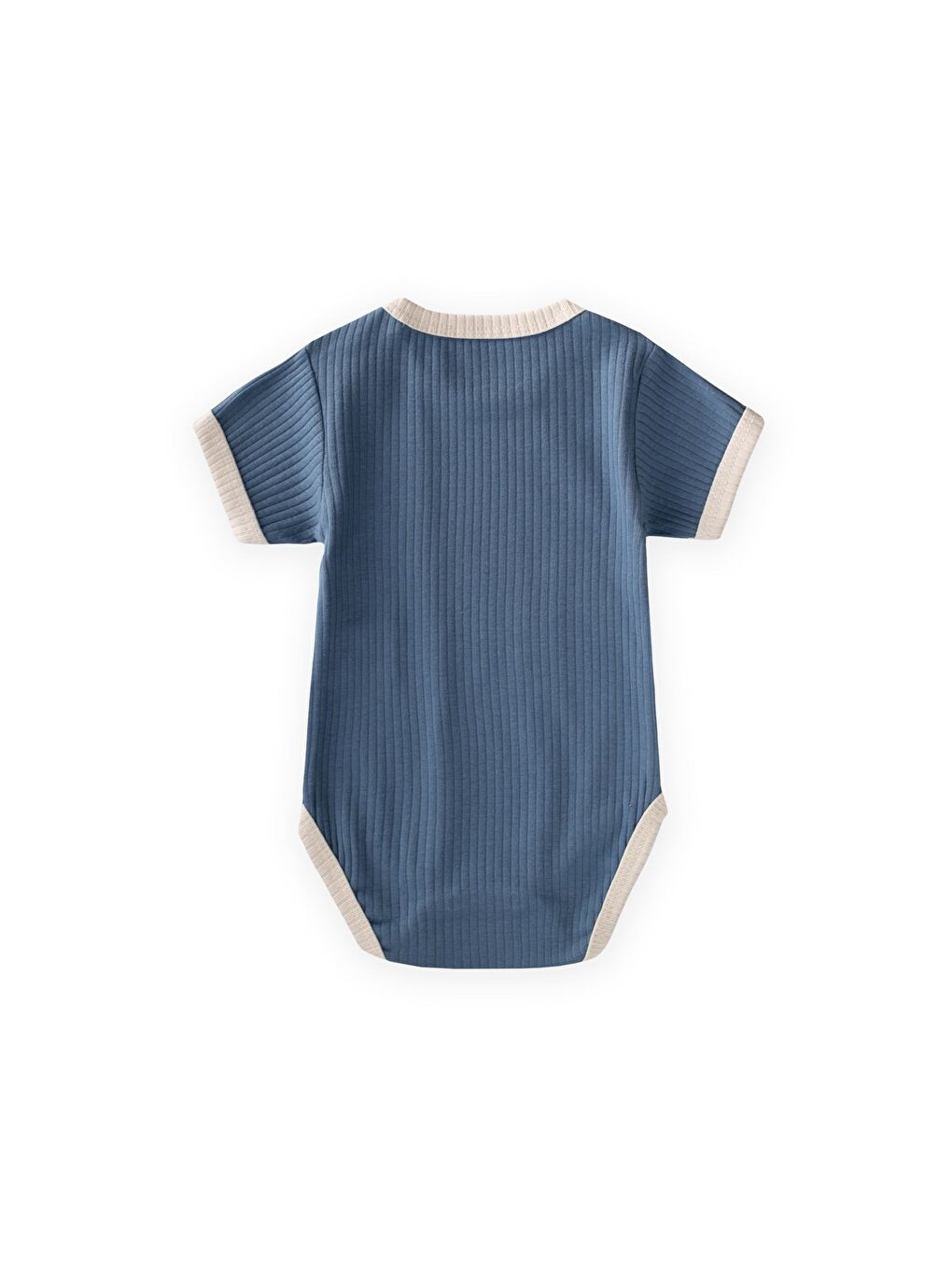 Omuzu Kırmalı Biyeli Zıbın 0-3 Yaş İndigo Mavi-1